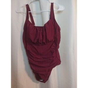 XXL SEAFORM Women Vintage Ruched Push Up One Piece Swimsuit Tummy Control...